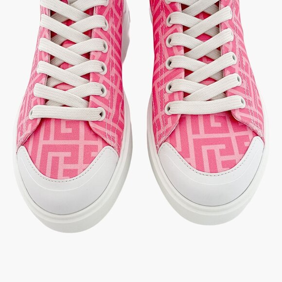Balmain x Barbie B-Court Sneakers EU 36 US 6 Pink High Top Lace Up Booties - Picture 3 of 13